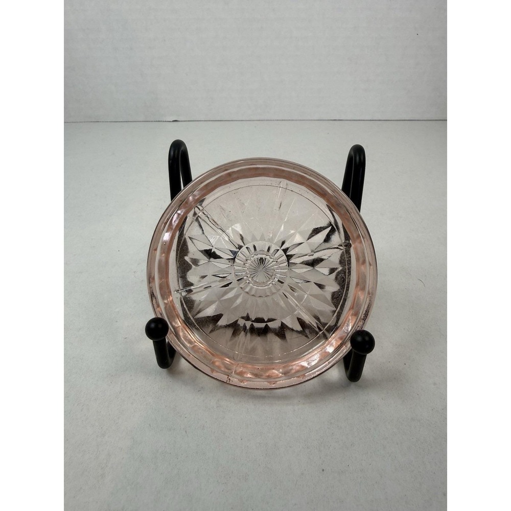 Jeannette Glass Windsor Diamond Pink Drink Coaster Depression Glass